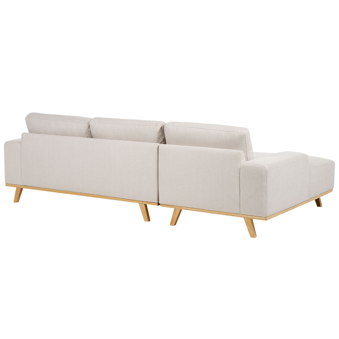 Beliani - NORA - Hoekbank - Beige - Rechtszijdig - Polyester