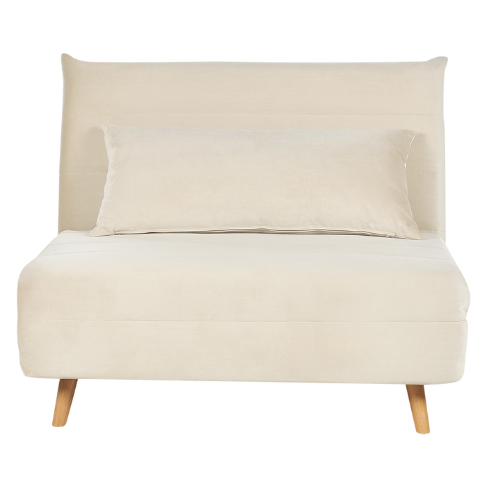 Beliani - SETTEN - Slaapbank 1-zits - Lichtbeige - Fluweel