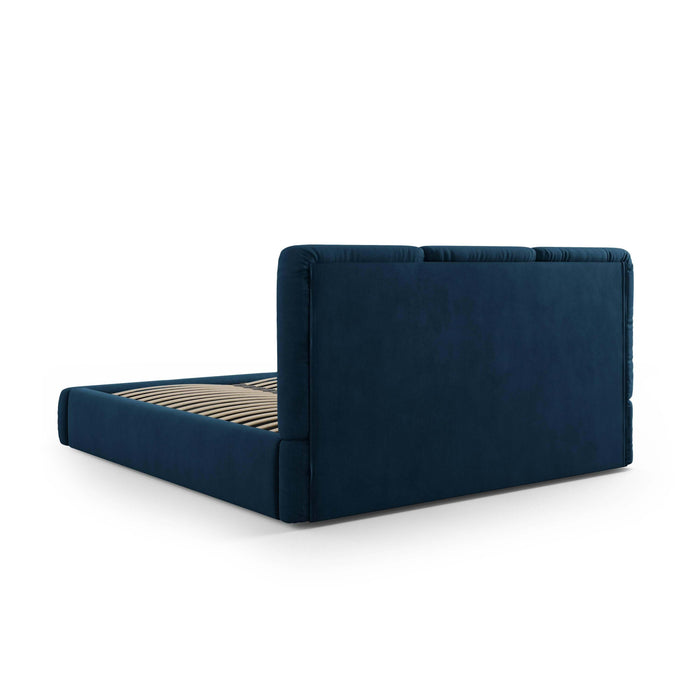 Windsor & Co Horizon Bedframe met Opbergvak - 160 x 200 cm - Chenille - Koningsblauw