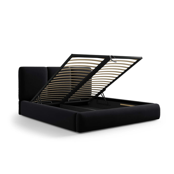 Windsor & Co Horizon Bedframe met Opbergvak - 160 x 200 cm - Fluweel - Zwart