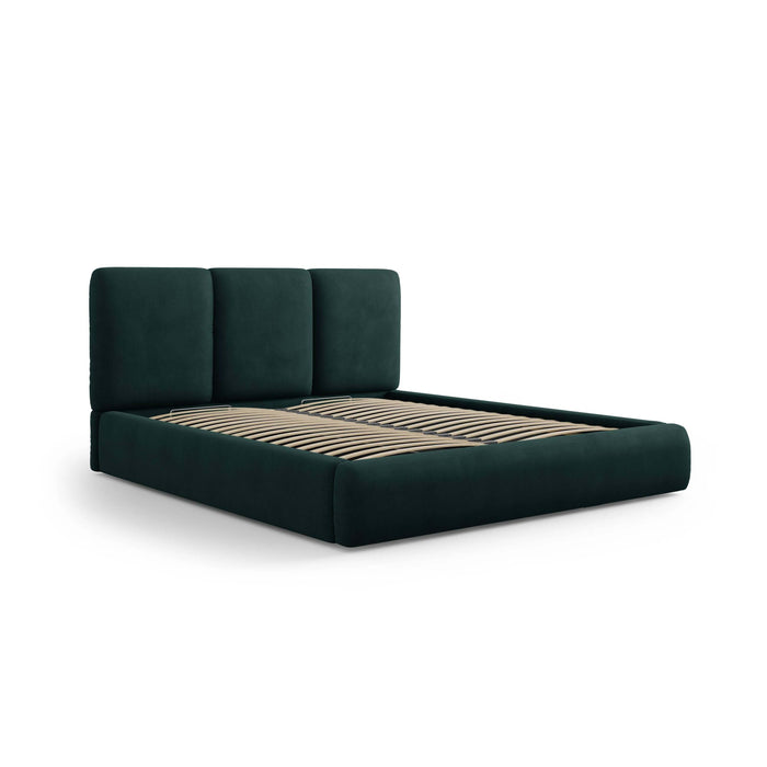 Windsor & Co Horizon Bedframe met Opbergvak - 160 x 200 cm - Chenille - Flessengroen