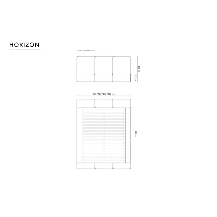 Windsor & Co Horizon Bedframe met Opbergvak - 160 x 200 cm - Fluweel - Crème