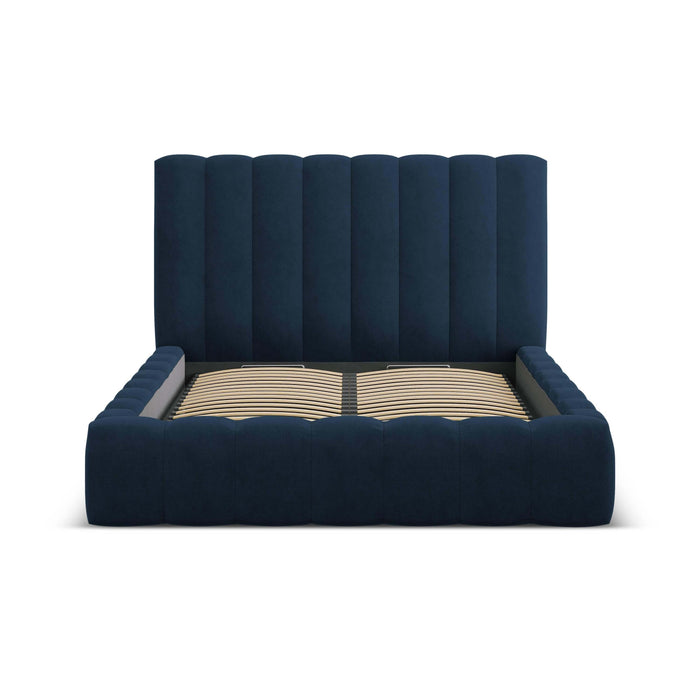 Milo Casa Bedframe Gina met Opbergruimte - 160 x 200 cm - Geweven - Koningsblauw