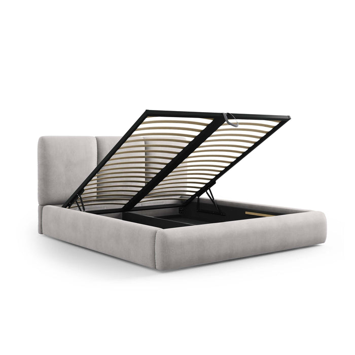 Windsor & Co Horizon Bedframe met Opbergvak - 160 x 200 cm - Chenille - Grijs
