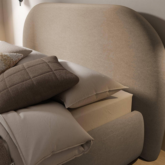 NADUVI Collection Philipa Bedframe - 180 x 200 cm - Fluweel - Lichtbeige