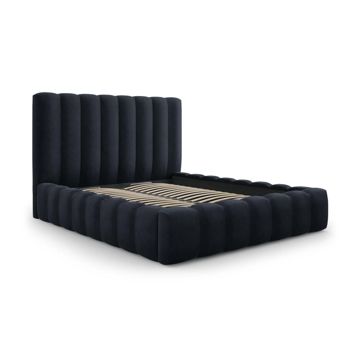 Milo Casa Bedframe Gina met Opbergruimte - 180 x 200 cm - Fluweel - Donkerblauw