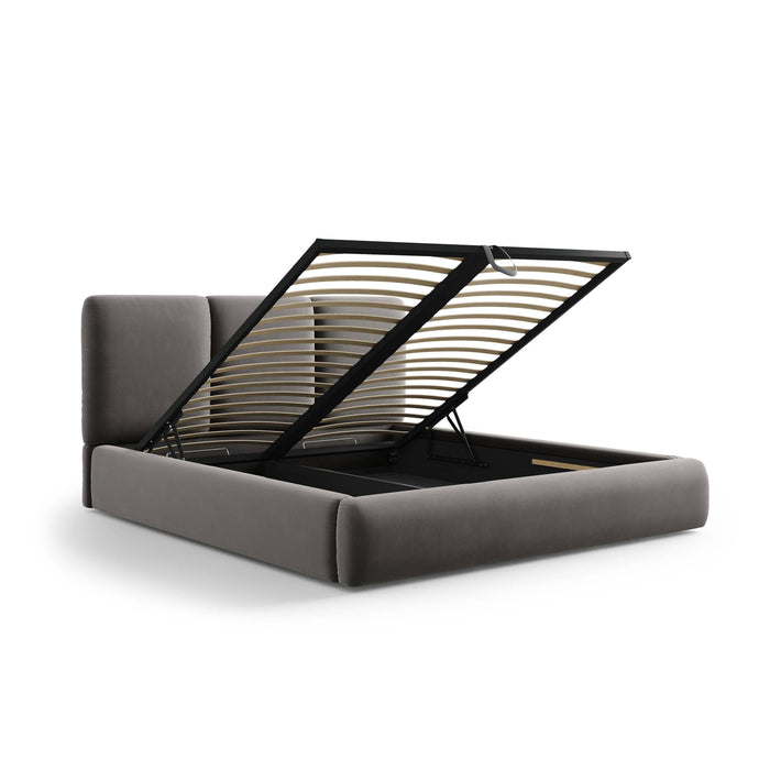 Windsor & Co Horizon Bedframe met Opbergvak - 180 x 200 cm - Fluweel - Grijs