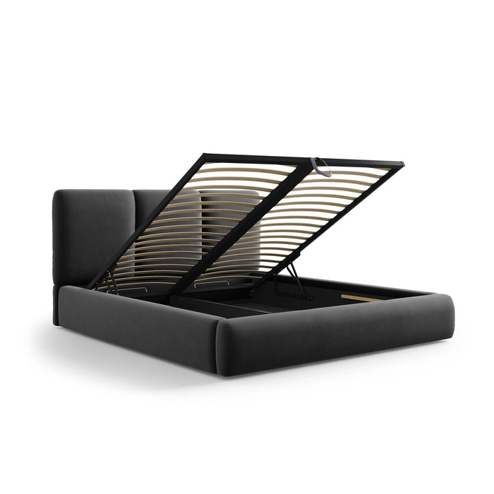 Windsor & Co Horizon Bedframe met Opbergvak - 160 x 200 cm - Fluweel - Donkergrijs