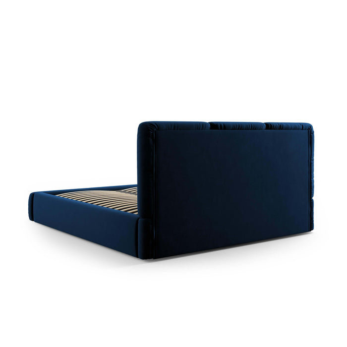 Windsor & Co Horizon Bedframe met Opbergvak - 200 x 200 cm - Fluweel - Koningsblauw