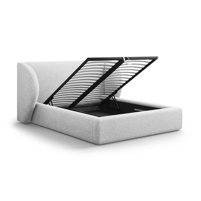 Micadoni Bedframe Miley met Opbergruimte - 180 x 200 cm - Chenille - Lichtgrijs