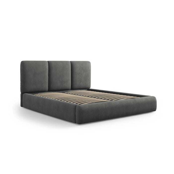 Windsor & Co Horizon Bedframe met Opbergvak - 160 x 200 cm - Chenille - Donkergrijs