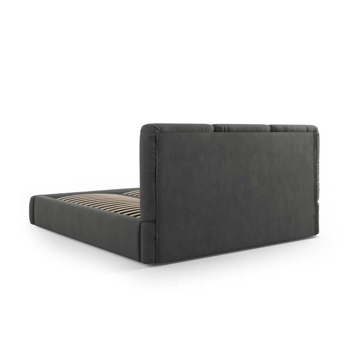Windsor & Co Horizon Bedframe met Opbergvak - 160 x 200 cm - Chenille - Donkergrijs
