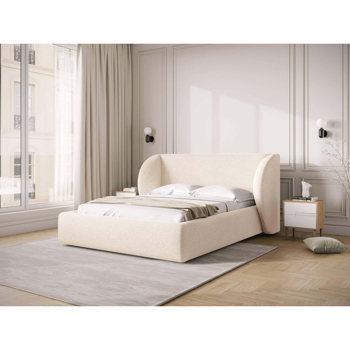 Micadoni Bedframe Miley met Opbergruimte - 180 x 200 cm - Chenille - Crème