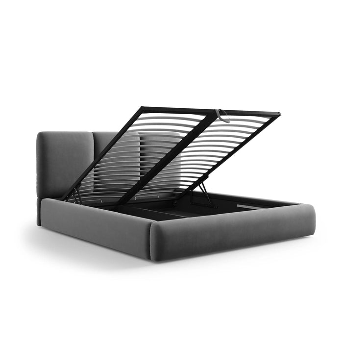 Windsor & Co Horizon Bedframe met Opbergvak - 200 x 200 cm - Fluweel - Grijs