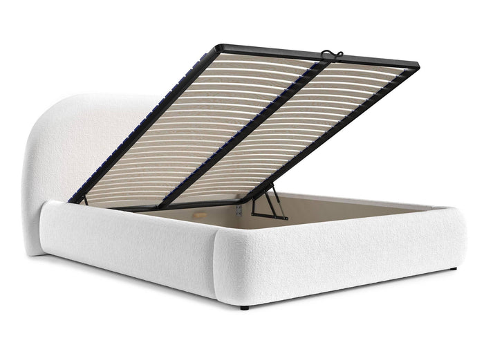 NADUVI Collection Philipa Bedframe - 180 x 200 cm - Bouclé - Wit