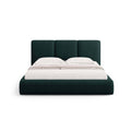 Windsor & Co Horizon Bedframe met Opbergvak - 200 x 200 cm - Chenille - Flessengroen