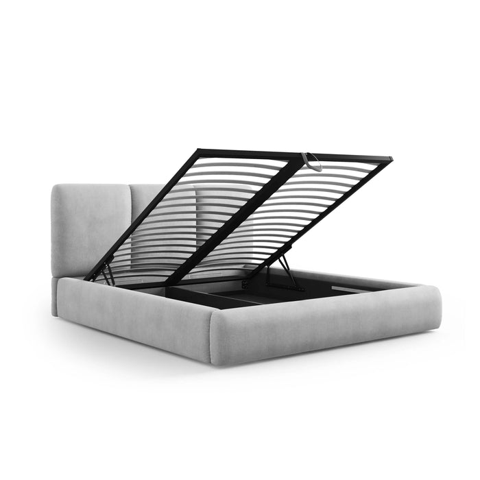 Windsor & Co Horizon Bedframe met Opbergvak - 180 x 200 cm - Chenille - Grijs