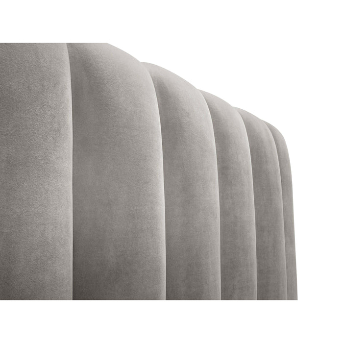 Milo Casa Bedframe Gina met Opbergruimte - 160 x 200 cm - Fluweel - Lichtgrijs