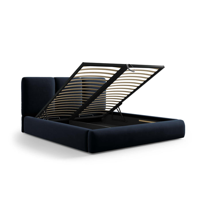 Windsor & Co Horizon Bedframe met Opbergvak - 160 x 200 cm - Fluweel - Donkerblauw