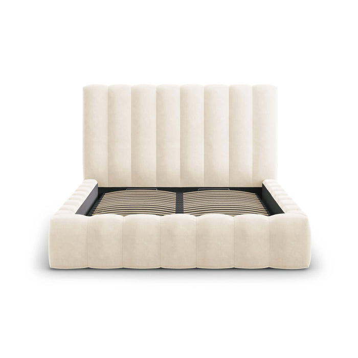 Milo Casa Bedframe Gina met Opbergruimte - 180 x 200 cm - Fluweel - Crème