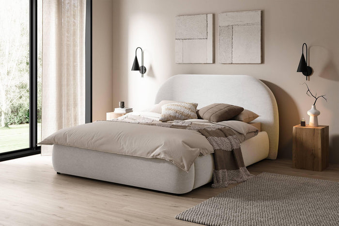 NADUVI Collection Philipa Bedframe - 180 x 200 cm - Fluweel - Crème