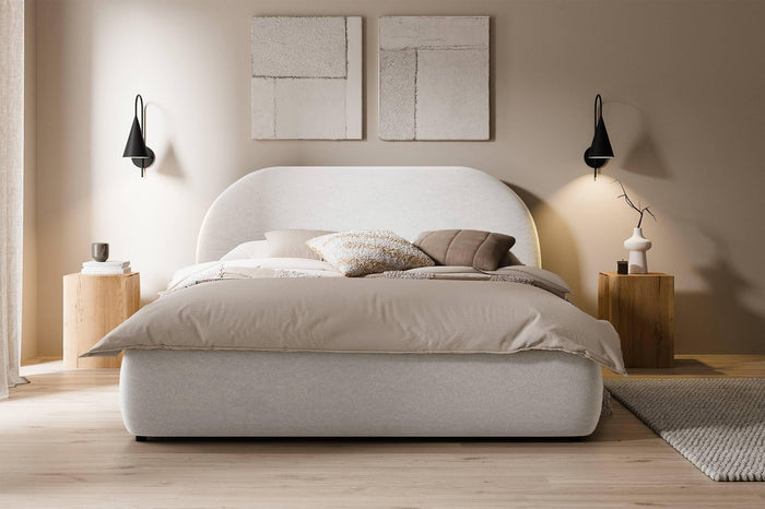 NADUVI Collection Philipa Bedframe - 180 x 200 cm - Fluweel - Crème