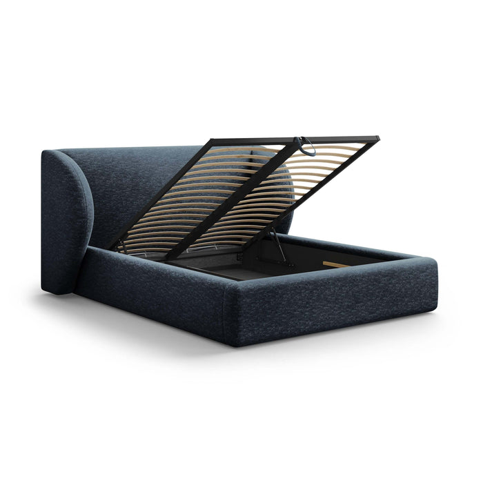 Micadoni Bedframe Miley met Opbergruimte - 180 x 200 cm - Chenille - Koningsblauw