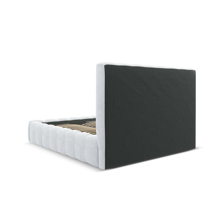 Milo Casa Bedframe Gina met Opbergruimte - 200 x 200 cm - Geweven - Lichtgrijs