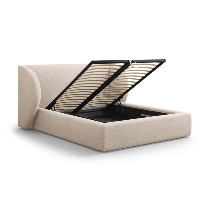 Micadoni Bedframe Miley met Opbergruimte - 140 x 200 cm - Chenille - Beige