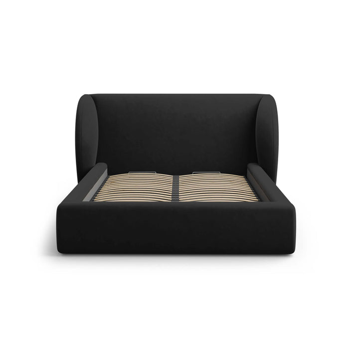 Micadoni Bedframe Miley met Opbergruimte - 140 x 200 cm - Fluweel - Zwart