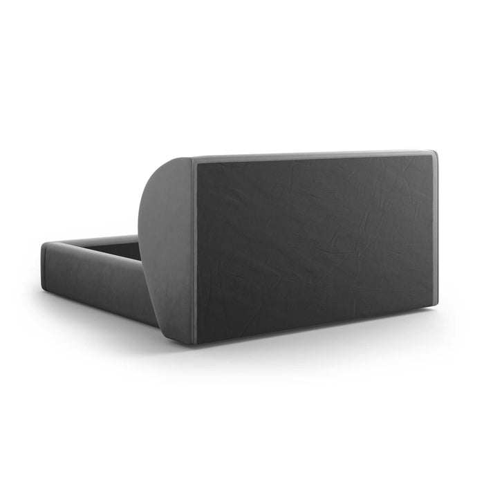 Micadoni Bedframe Miley met Opbergruimte - 200 x 200 cm - Fluweel - Grijs