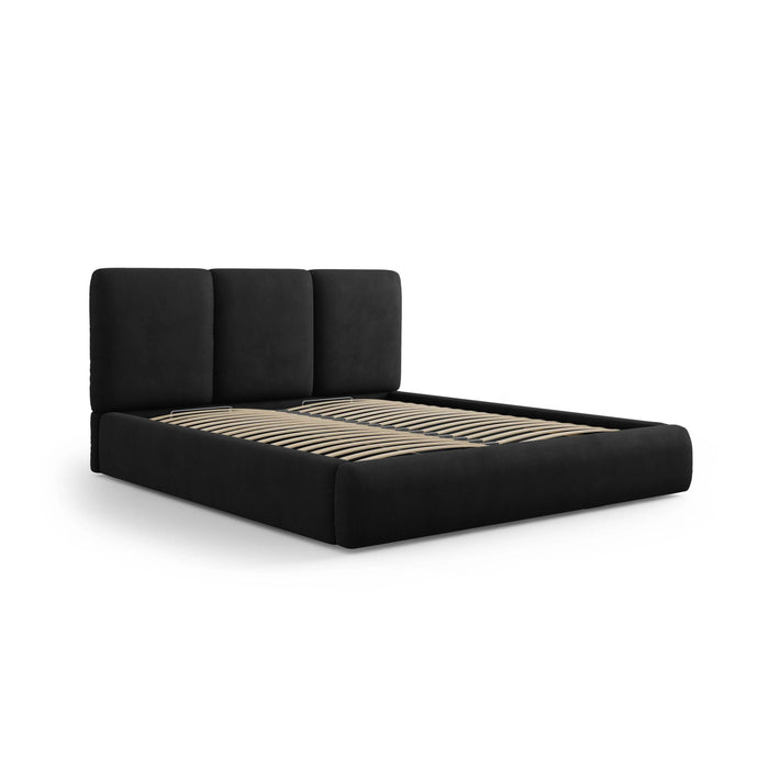 Windsor & Co Horizon Bedframe met Opbergvak - 160 x 200 cm - Chenille - Zwart