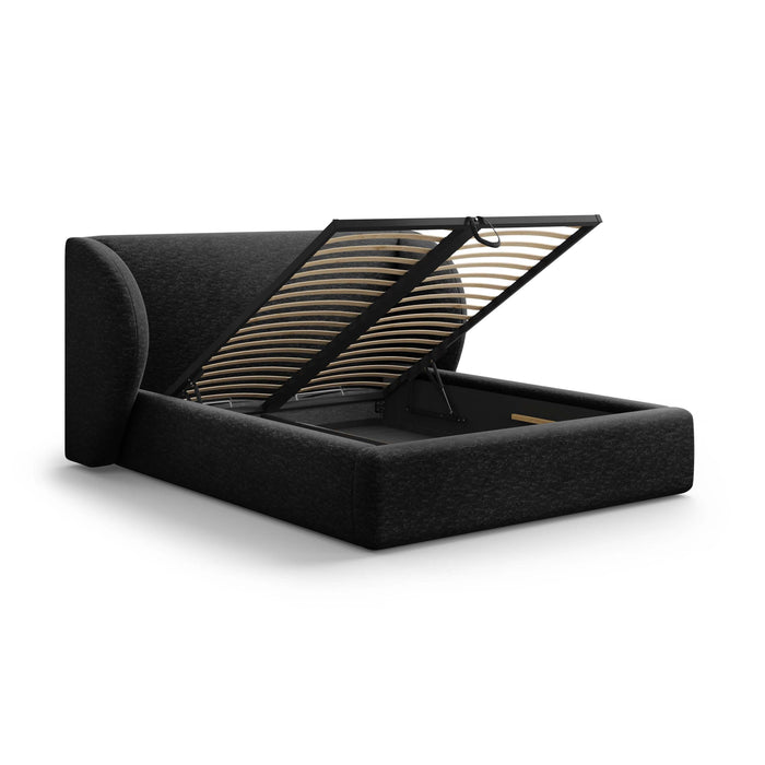 Micadoni Bedframe Miley met Opbergruimte - 160 x 200 cm - Chenille - Zwart