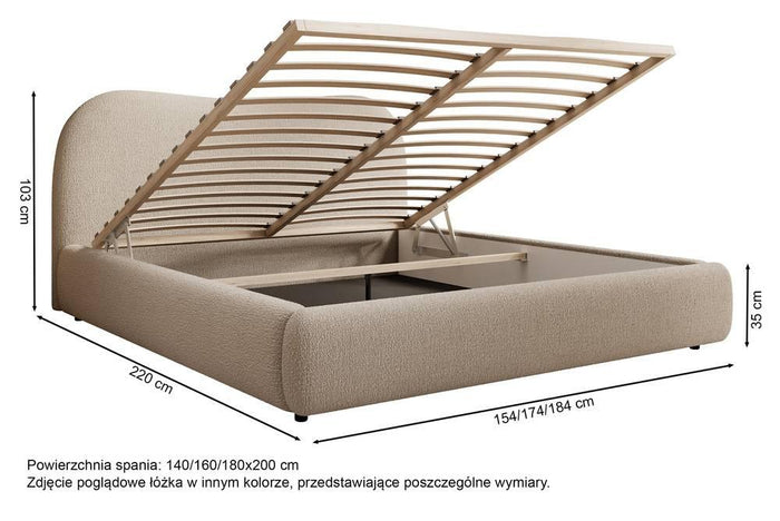 NADUVI Collection Sombala Bedframe - 160 x 200 cm - Donkergrijs
