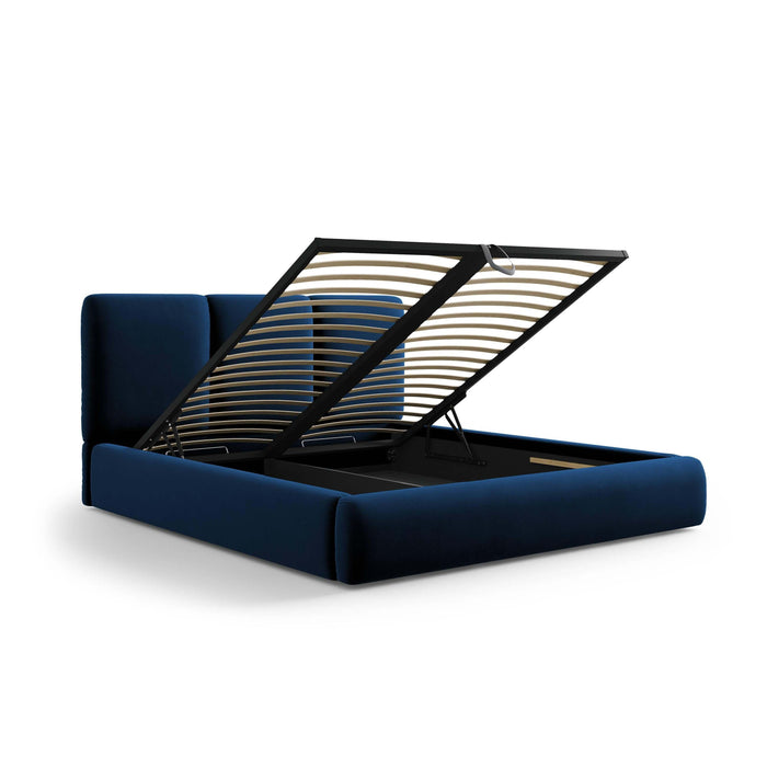 Windsor & Co Horizon Bedframe met Opbergvak - 140 x 200 cm - Fluweel - Koningsblauw