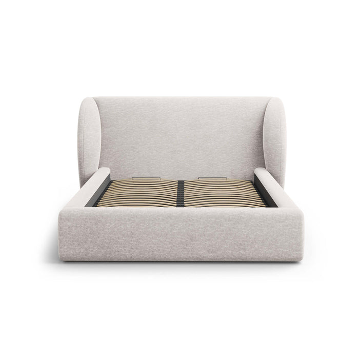 Micadoni Bedframe Miley met Opbergruimte - 140 x 200 cm - Chenille - Lichtgrijs