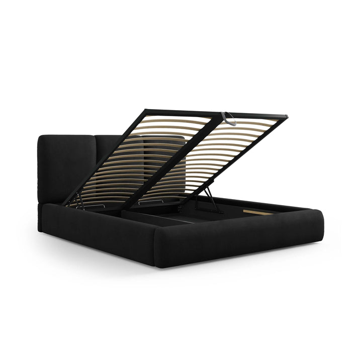 Windsor & Co Horizon Bedframe met Opbergvak - 140 x 200 cm - Chenille - Zwart