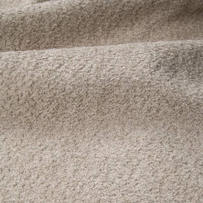 4-zits slaapbank in walnoten kast met beige bouclette stof