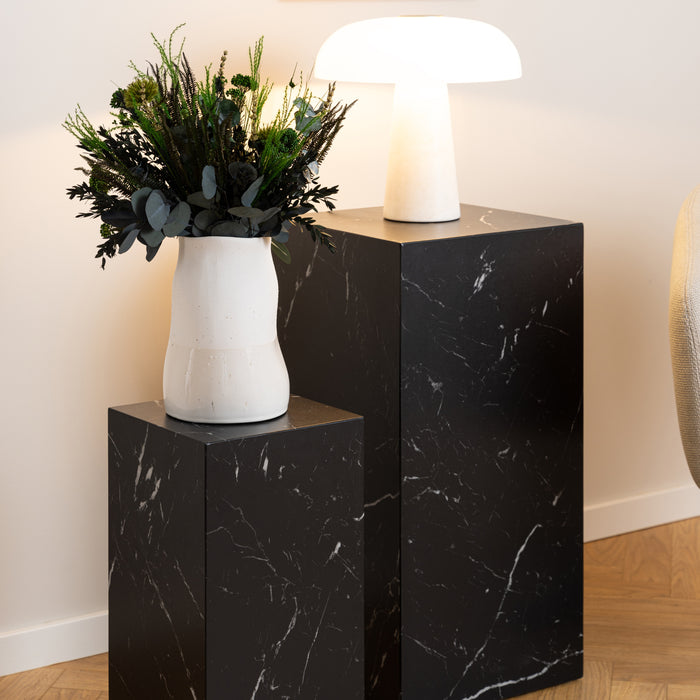 by fonQ Dice Bijzettafel Set van 2 - Pilaar - Zwart