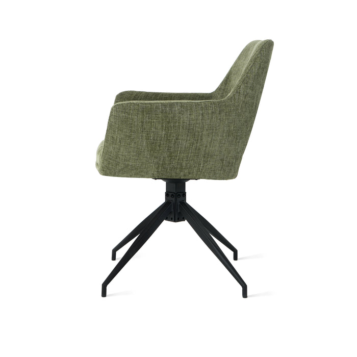 by fonQ Twist Eetkamerstoel - Linnen - Groen