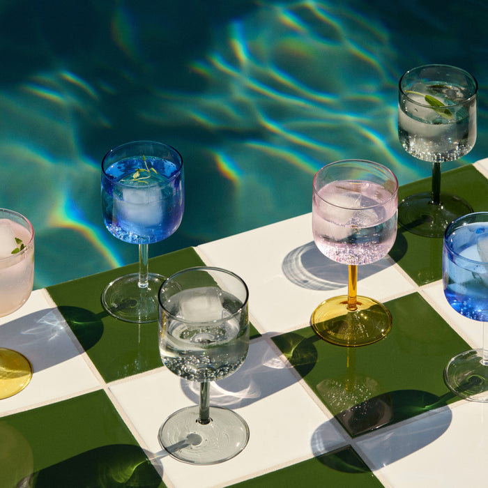 HAY Tint Wijnglazen 2 st. - 0,25 L - Roze/Geel