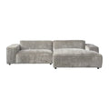 by fonQ Chunky Hoekbank met Chaise Longue Rechts - Rib - Olifantengrijs