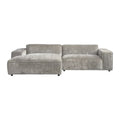 by fonQ Chunky Hoekbank met Chaise Longue Links - Rib - Olifantengrijs