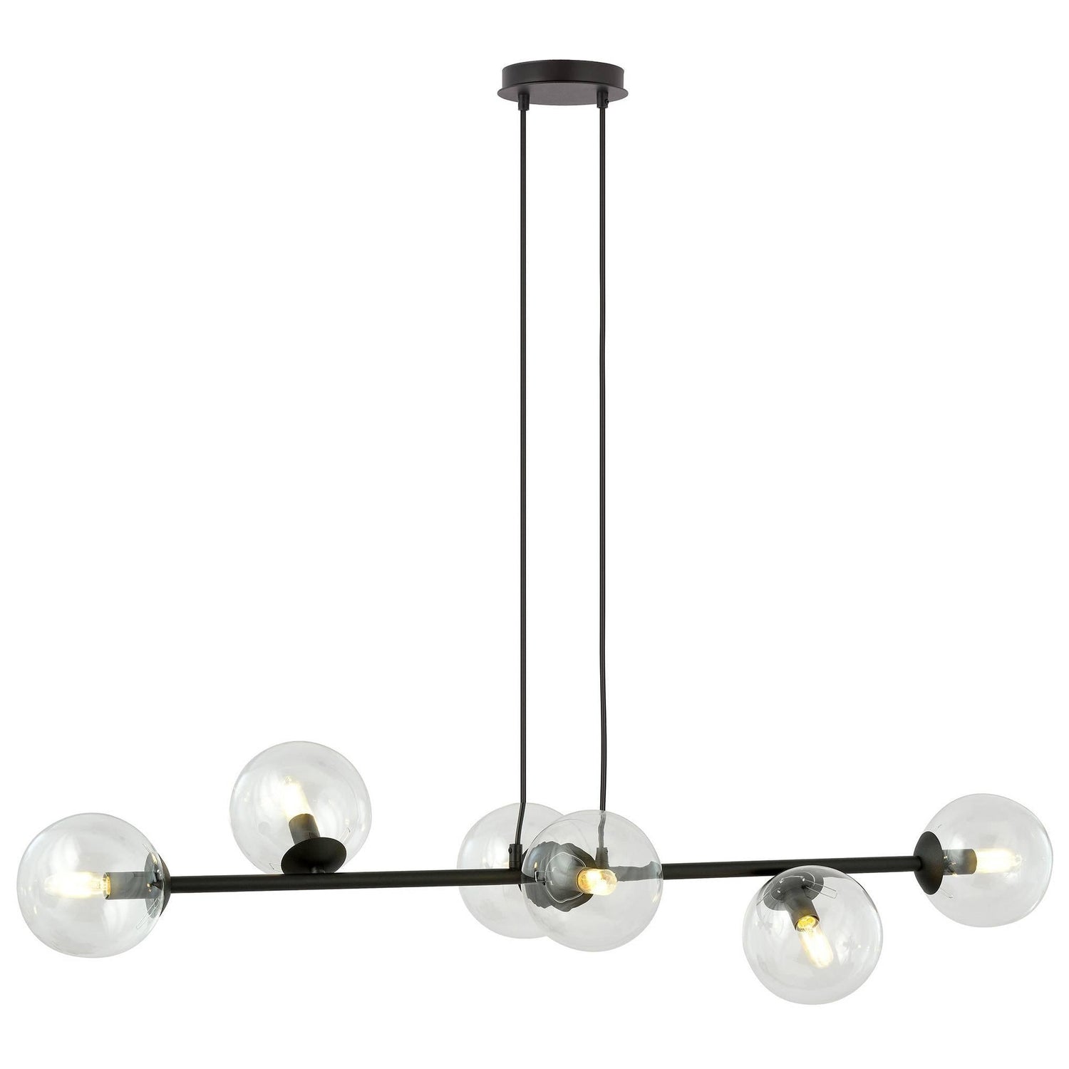 NADUVI Collection Zwarte hanglamp eettafel Valentino 6-lichts