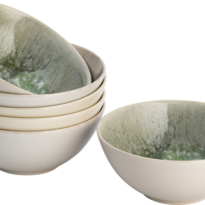 Lite-Body - Serviesset Hermes - 6 personen - 24 delig - Groen reliëf