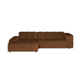 by fonQ Plume 3-zits Hoekbank met Chaise Longue Links - Chenille - Cognac