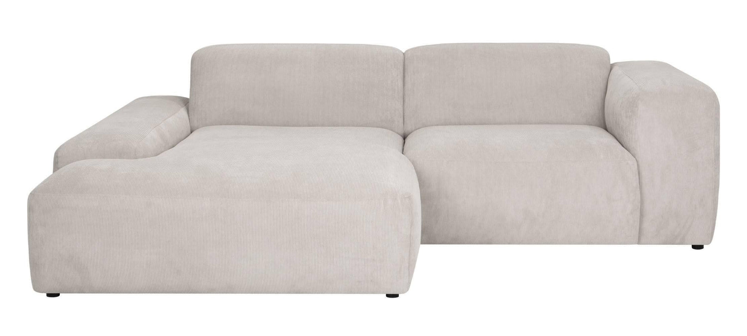 by fonQ Wonder 3-zits Hoekbank met Chaise Longue Links - Rib - Beige