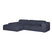 by fonQ Wonder 4-zits Hoekbank met Chaise Longue Links - Rib - Navy