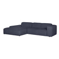 by fonQ Wonder 4-zits Hoekbank met Chaise Longue Links - Rib - Navy