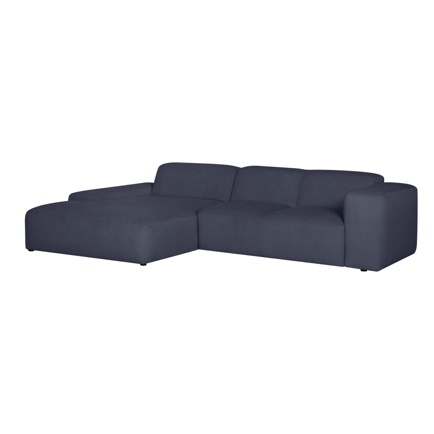by fonQ Wonder 4-zits Hoekbank met Chaise Longue Links - Rib - Navy